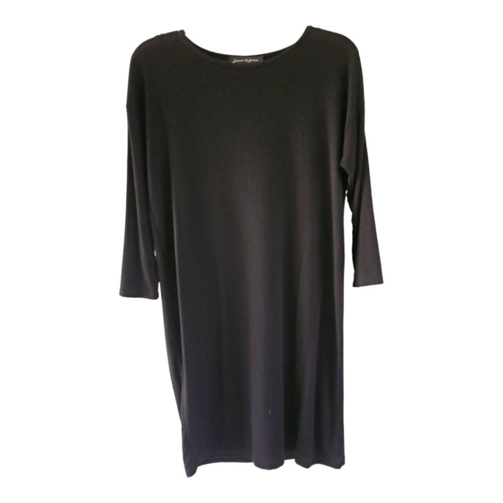 Sheath Dress Size S Black 3/4 Sleeves Stretch Jasmine & Juliana